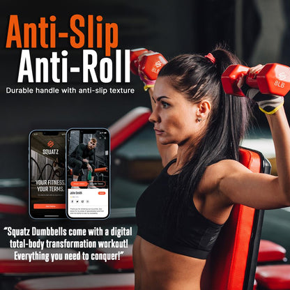 Dumbbell Set with Stand Anti-Slip Neoprene Coated Gray/Black/Orange