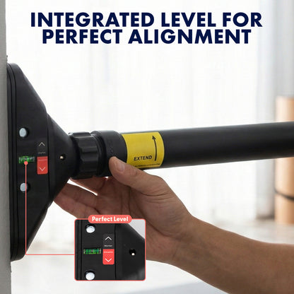 Squatz Adjustable Doorway Pull-Up Bar Adjustable 29.5-37 Level Meter Locking Mechanism And Comfortable Grip â€“ Portable For Home Gym Workouts (Black)