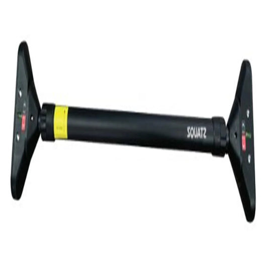 Squatz Adjustable Doorway Pull-Up Bar Adjustable 29.5-37 Level Meter Locking Mechanism And Comfortable Grip â€“ Portable For Home Gym Workouts (Black)