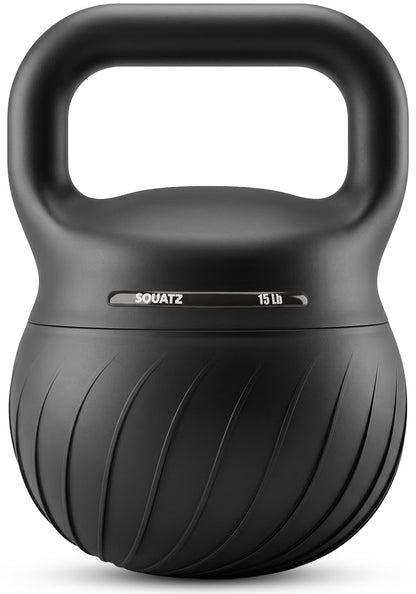 Squatz 15-Lb Soft Drop Kettlebell With Extra-Wide Handle And Sand-Filled Cushioned Base For Home Gym & Strength Training (Black)