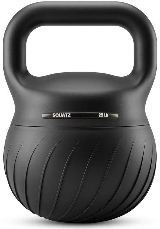 Squatz 25-Lb Soft Drop Kettlebell With Extra-Wide Handle And Sand-Filled Cushioned Base For Home Gym & Strength Training (Black)