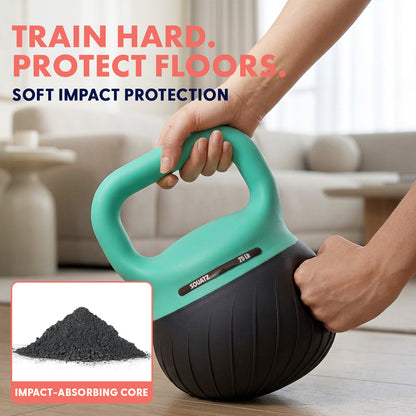 Squatz Soft Drop Kettlebell Set With Extra-Wide Handle Multiple Weight Options And Sand-Filled Cushioned Base For Home Gym & Strength Training