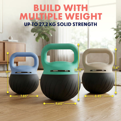 Squatz Soft Drop Kettlebell Set With Extra-Wide Handle Multiple Weight Options And Sand-Filled Cushioned Base For Home Gym & Strength Training