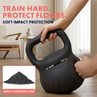 Squatz Soft Drop Kettlebell Set With Extra-Wide Handle Multiple Weight Options And Sand-Filled Cushioned Base For Home Gym & Strength Training