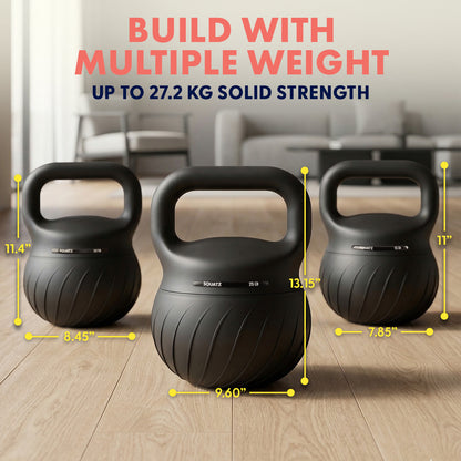 Squatz Soft Drop Kettlebell Set With Extra-Wide Handle Multiple Weight Options And Sand-Filled Cushioned Base For Home Gym & Strength Training