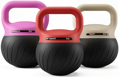 Squatz Soft Drop Kettlebell Set With Extra-Wide Handle Multiple Weight Options And Sand-Filled Cushioned Base For Home Gym & Strength Training