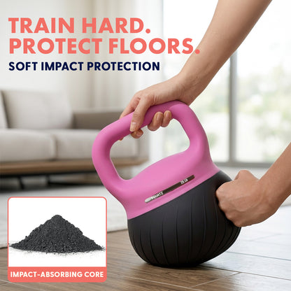 Squatz Soft Drop Kettlebell Set With Extra-Wide Handle Multiple Weight Options And Sand-Filled Cushioned Base For Home Gym & Strength Training