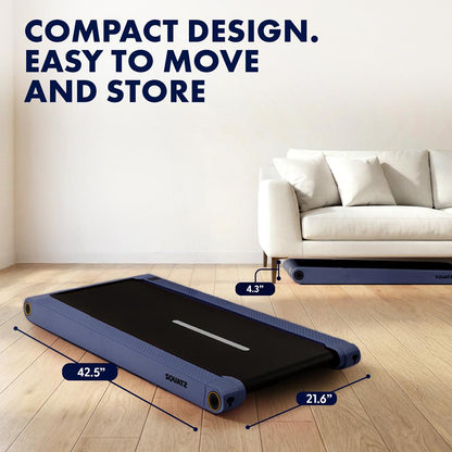 Squatz 2-In-1 Walking Pad With Vibration Plates – Compact Treadmill With 1.0Hp Motor Led Display & Remote Control (Blue)