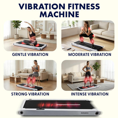 Squatz 2-In-1 Walking Pad With Vibration Plates – Compact Treadmill With 1.0Hp Motor Led Display & Remote Control (Gray)