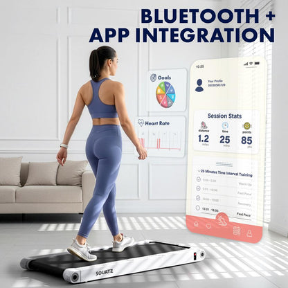 Squatz 2-In-1 Walking Pad With Vibration Plates – Compact Treadmill With 1.0Hp Motor Led Display & Remote Control (Gray)