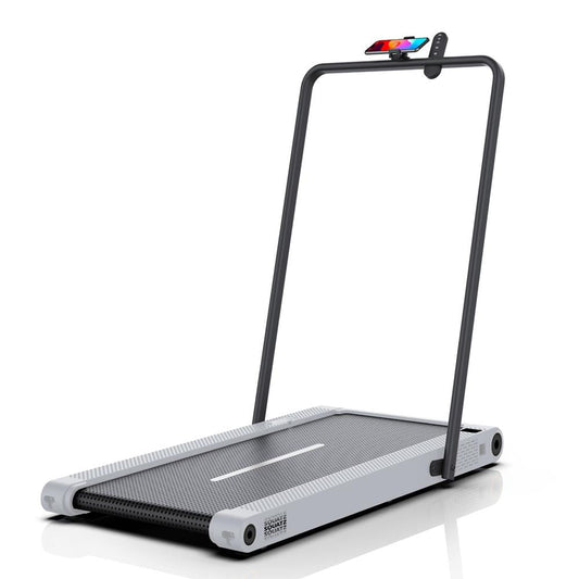 Squatz 2-In-1 Walking Pad With Vibration Plates And Handle Bar – Compact Treadmill With 1.0Hp Motor Large Walking Surface Led Display Device Holder And Remote Control (Gray)